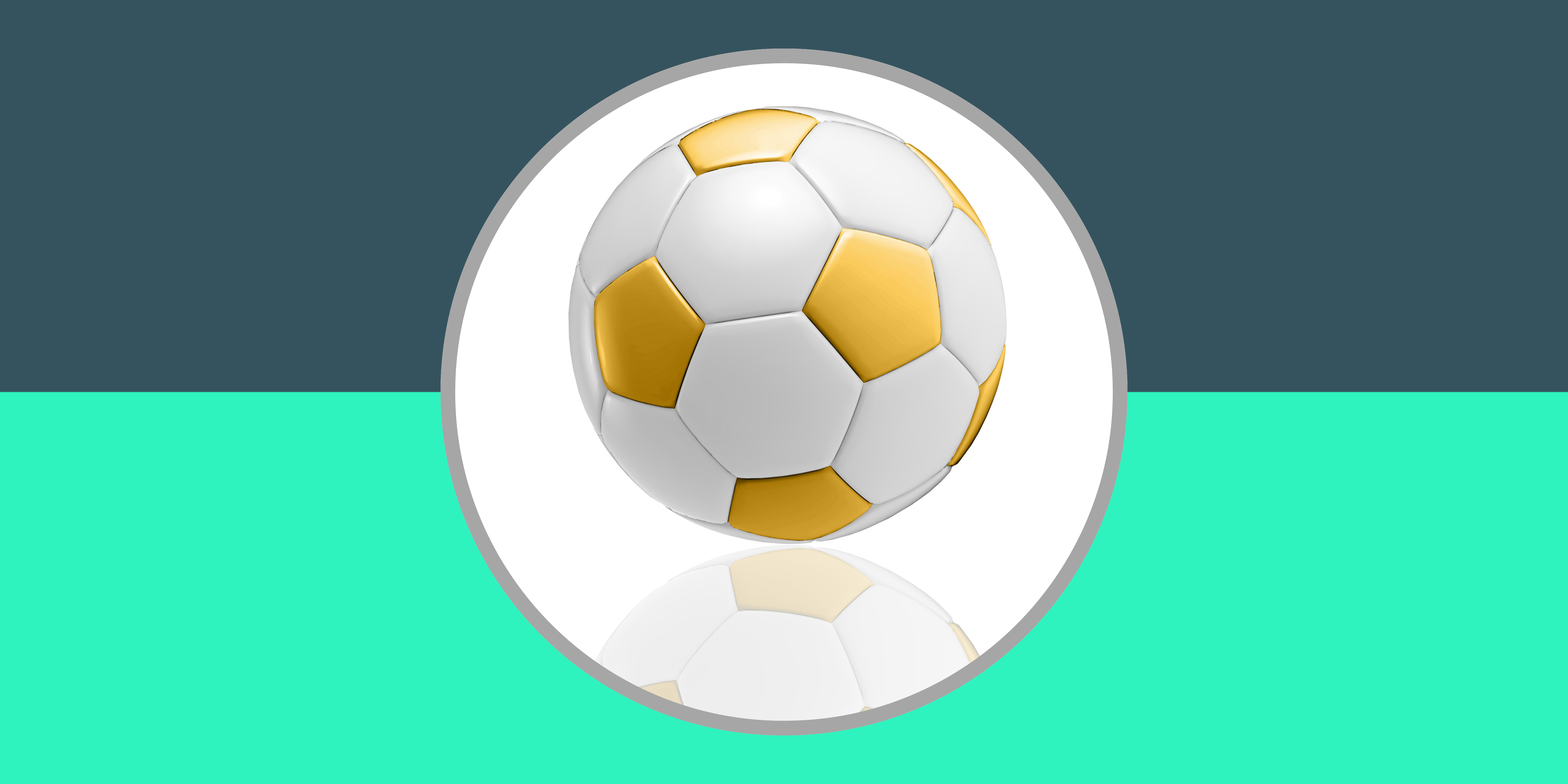 White and gold 'golden goal' football